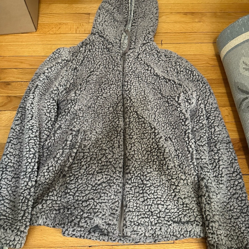 Cozy Gray Sherpa Jacket